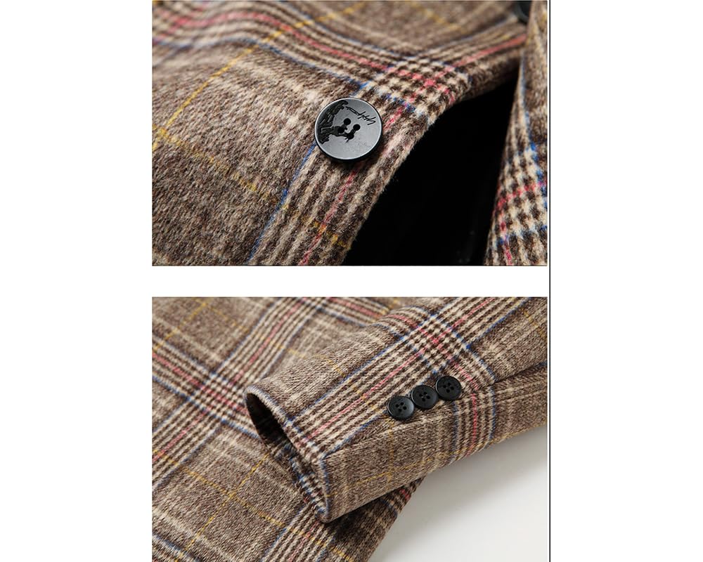 Kibapoj Wool Blend Trench Thick Lasha Winter Classic Fashion Business Fitted Long Business Lasha Coat Size Men's Coat, Top-Quality Coat, Long,