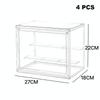 1/2/3/4PCS Acrylic Clear Display Storage Box for Fingures Foldable Display Case for Figurines Dolls Action Figure Organizer Box