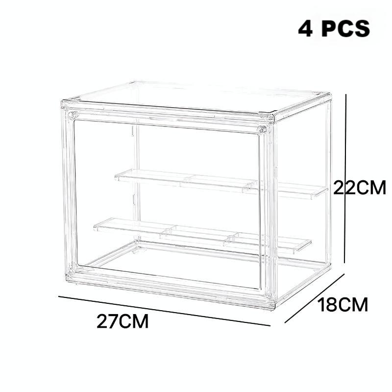 1/2/3/4PCS Acrylic Clear Display Storage Box for Fingures Foldable Display Case for Figurines Dolls Action Figure Organizer Box