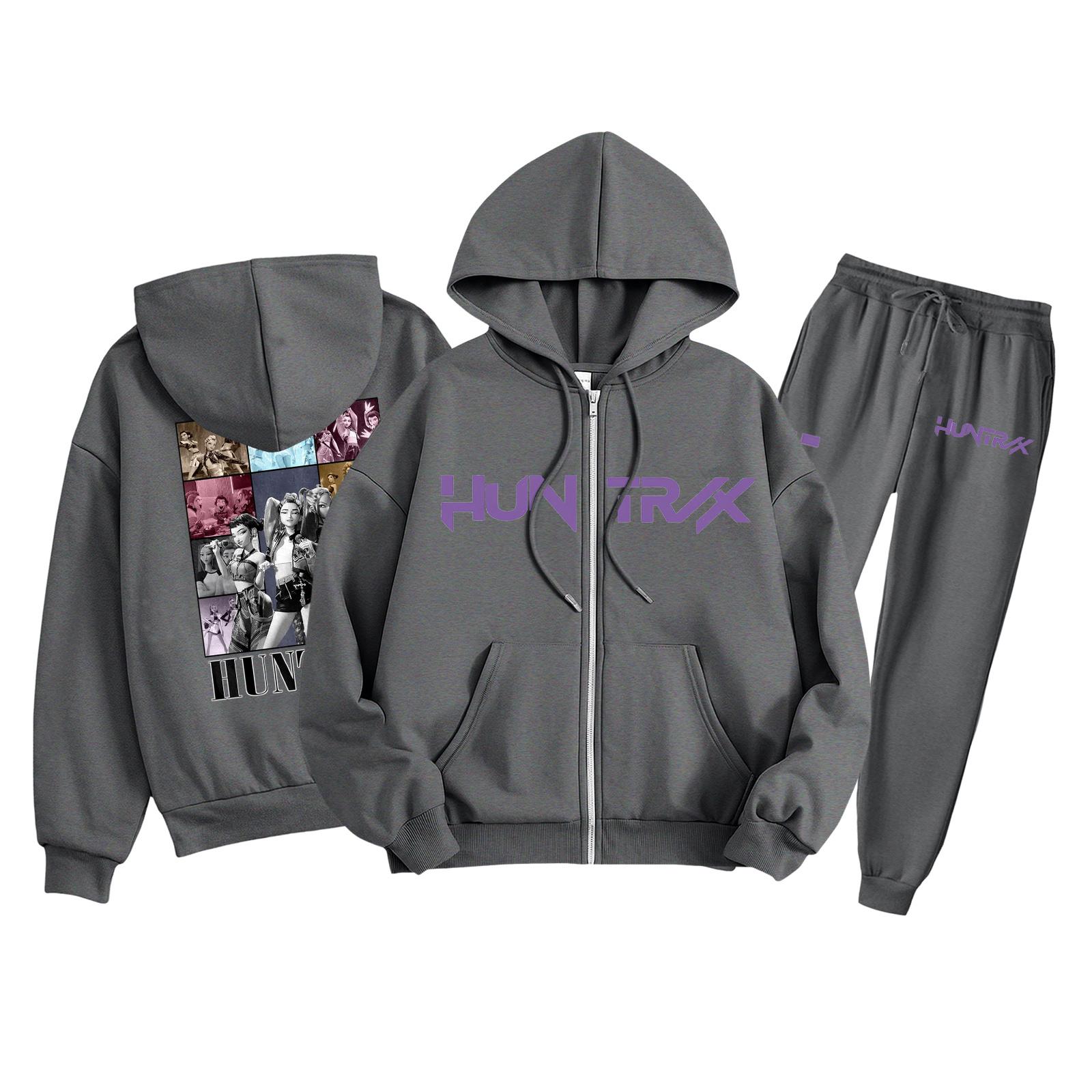 

Детская мода Толстовка с длинным рукавом, на молнии, с капюшоном, спортивные штаны с принтом, комплект толстовки с карманами 110