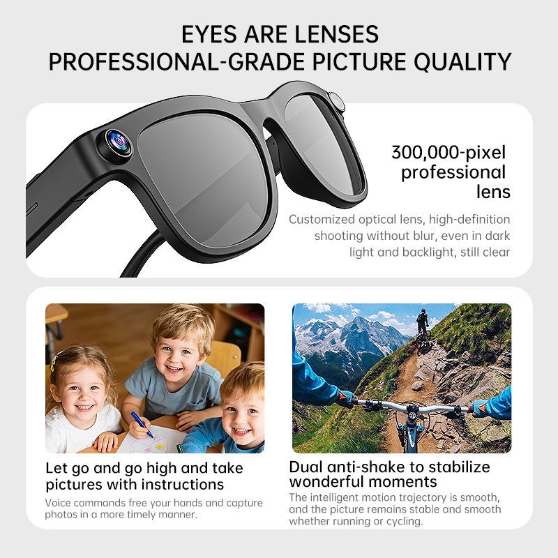 In-Stock JM91 Smart Sunglasses: AI Dialogue, Real-Time Translation, Camera, Photo, Call, Waterproof, Fashionable Design
