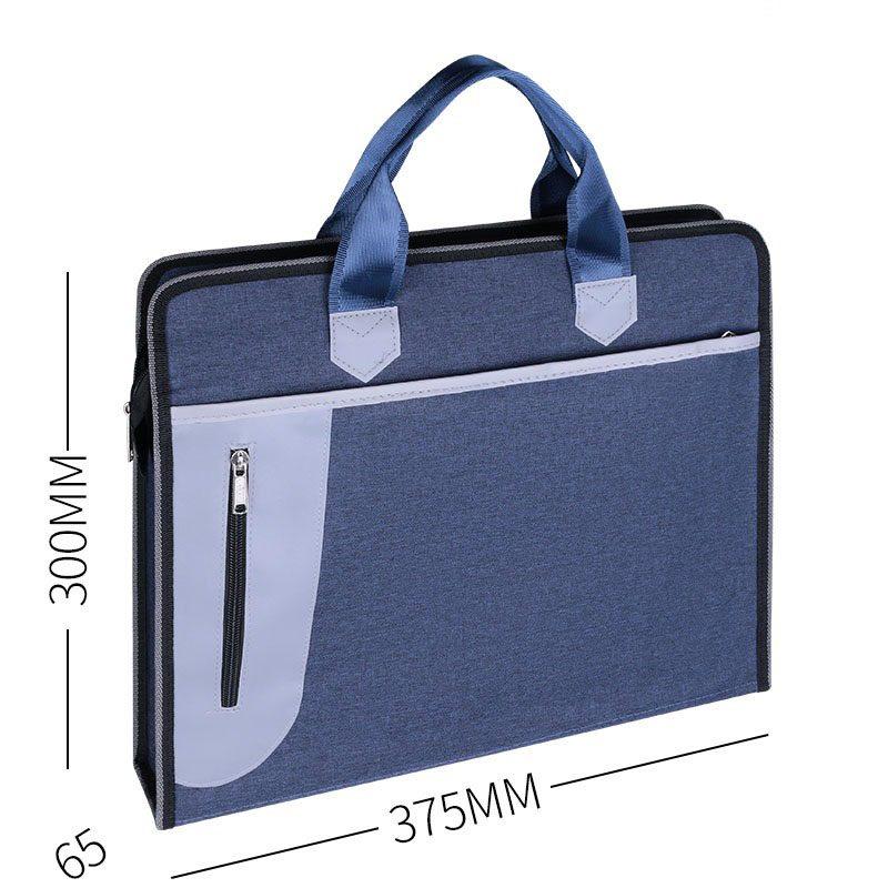 

1pcs File bag canvas zipper large capacity men s official documents women s hand-held multi-layer handbag