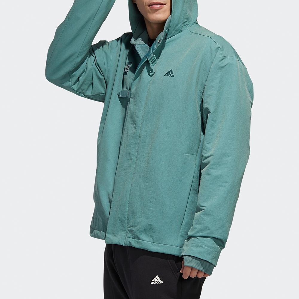 Adidas Sports-Style Hooded Jacket Men Jackets Emerald-Green GM4467