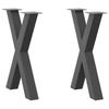 Vidaxl Dining Table Legs, 2 Pcs, Anthracite, 60X(72-73) Cm, Steel