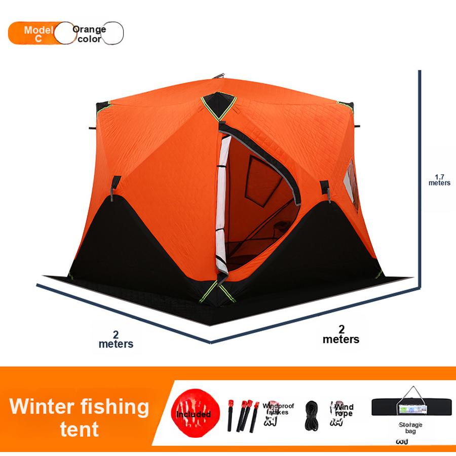 Guest Ice Fishing Tent Outdoor Tent Camping Tent Thickened Quilted Cotton Tent Extreme Cold Warmth Anti-Wind Waterproof