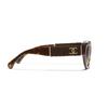 CHANEL Temple Logo Acetate Irregular Sunglasses Men's Tortoiseshell