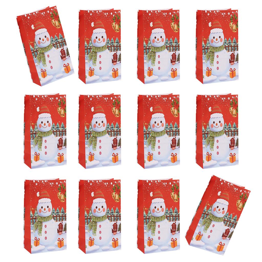 Christmas Themed Large Gift Bags Bulk 12 Pack Efficient Kraft Paper Parties Bags With Multiple Occasion Use For Celebration