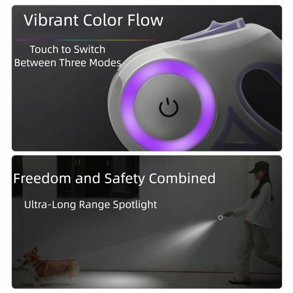 Nylon LED Luminous Dog Leash Non-Slip Handle Pet Traction Rope Pet Walking Leads Night Outdoor