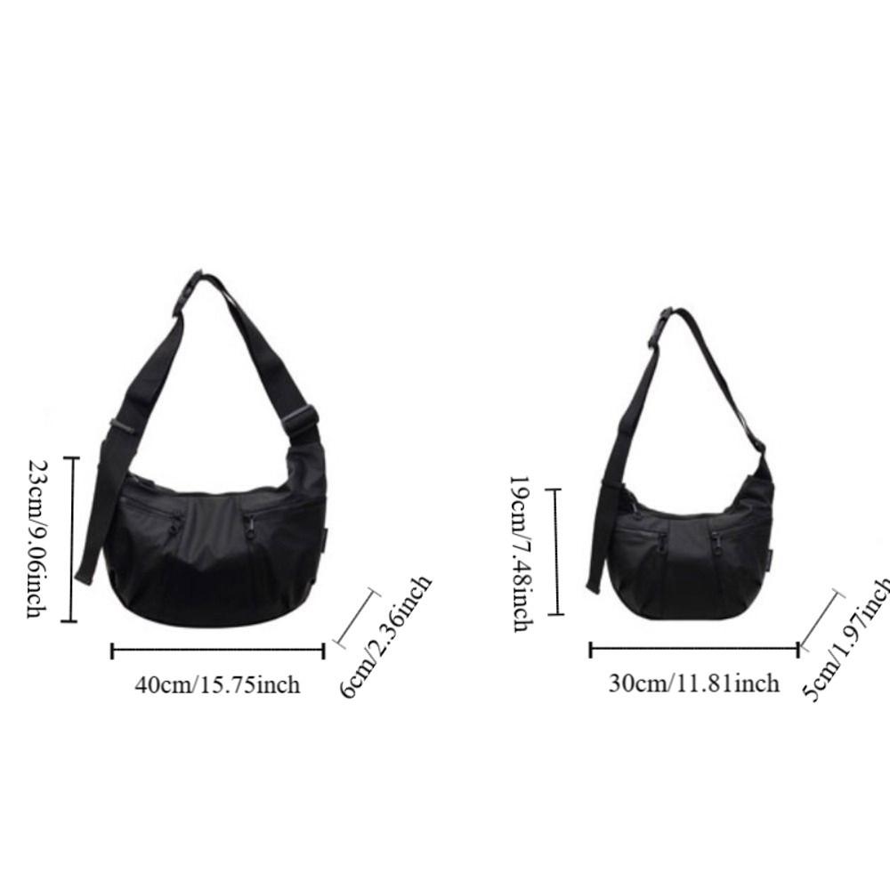 Pouch Black Crossbody Bag Oxford Cloth Solid Color Waterproof Shoulder Bag Large Capacity Smooth Sports Fitness Bag Jogging