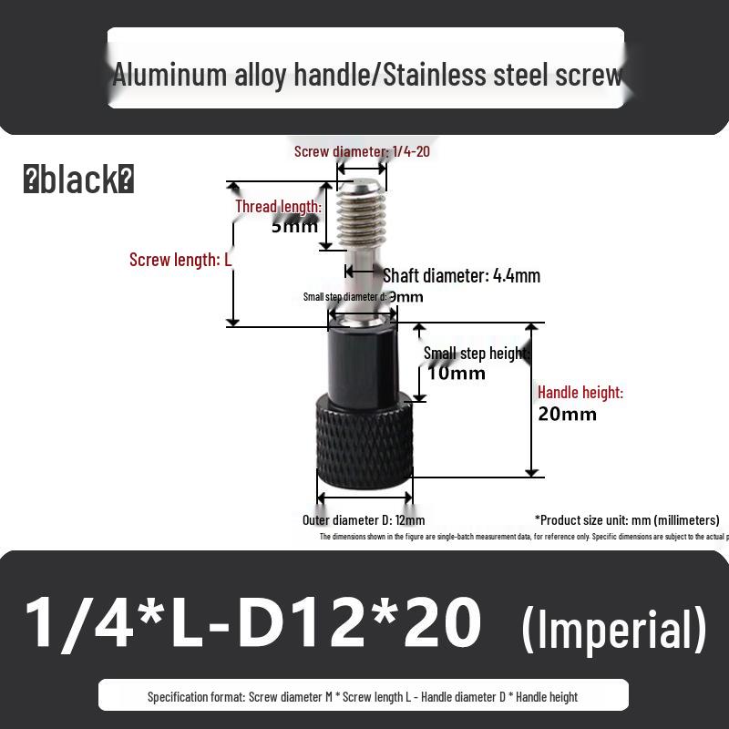 Imperial Stainless Steel Camera Mount Locking Bolt with Aluminum Alloy Handle