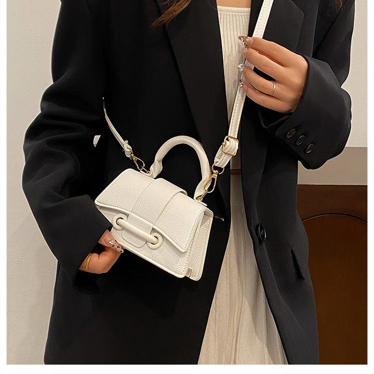 Pure Color Minimalist Handbag Fashionable Single Shoulder Crossbody Bag Women's Faux Leather Square Purse KTB