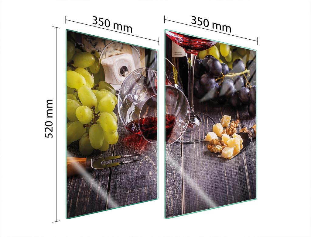 SZKLANA PŁYTA OCHRONNA DO KUCHNI 2x35x52 WINO