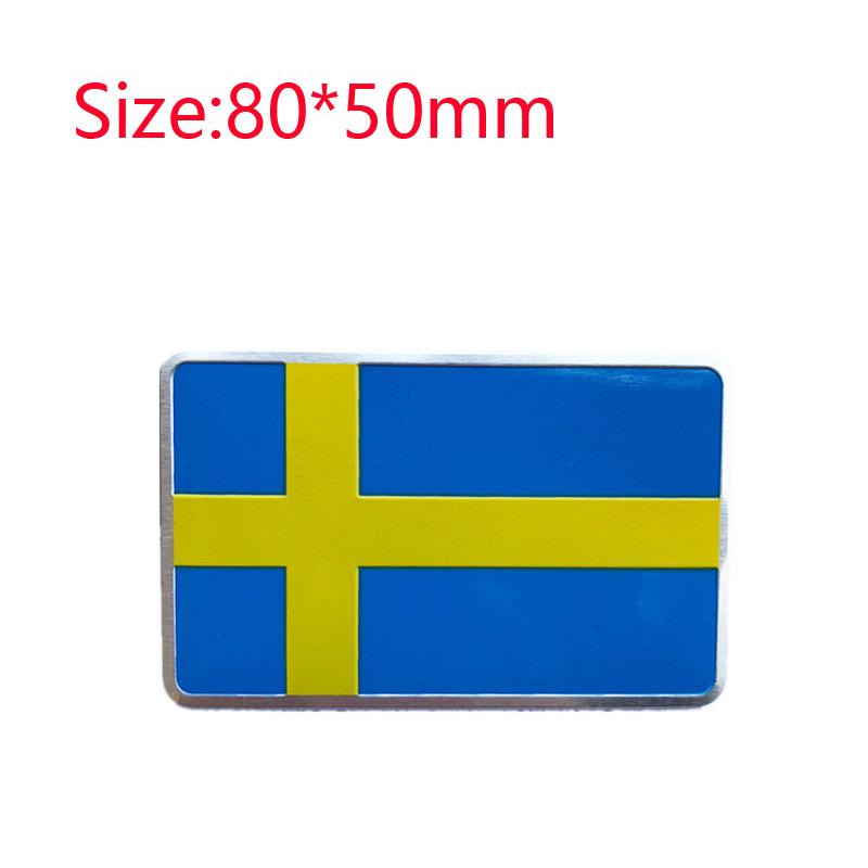 1Pc 3D Aluminum Alloy Sweden National Flag Emblem Badge Car Sticker Motorcycle Decal S60L Decoration For Volvo V70 XC60 S60 V60 V40