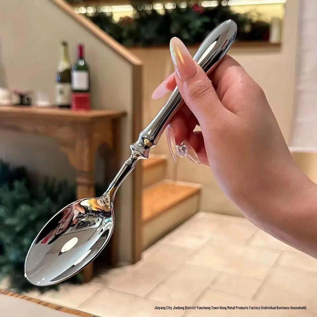 Western Premium 304 Stainless Steel Cutlery Set: Oval Handle Spoon, Fork & Steak Knife