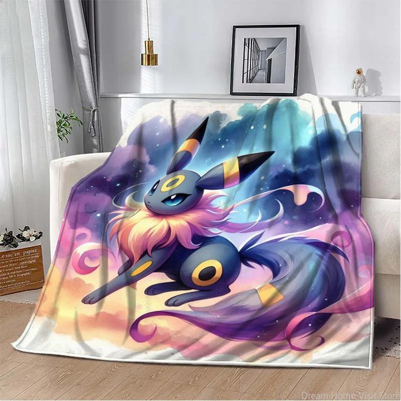 Japan Anime Pokemon Cartoon Eevee Soft Blankets,Warm Throw Blanket Comfortable Blanket for Picnic Beds Sofa Home Bedroom Kids