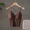 Ice SilkTank Top Brustpolster Neckholder Crop Tops Damen Sommer Camis Rückenfreies Camisole Fashion Tube Lady Ärmelloses Cropped Vest
