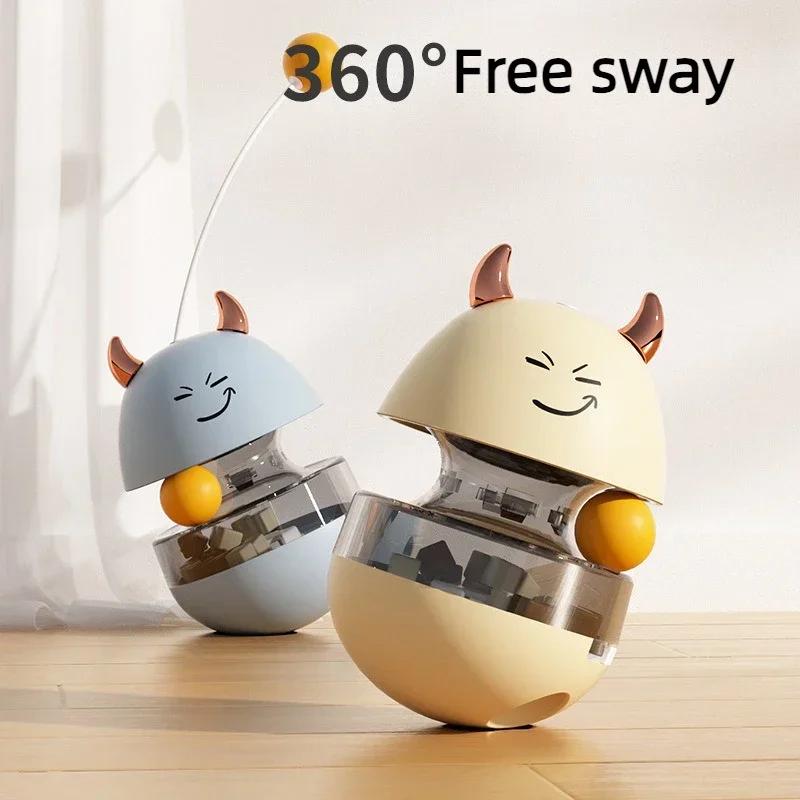 Tumbler Interaktives Katzenspielzeug Leckerli-Futterspender Spielzeug mit rollenden Bällen Lustiger Katzen-Slow-Feeder IQ-Trainingsball für Kätzchen