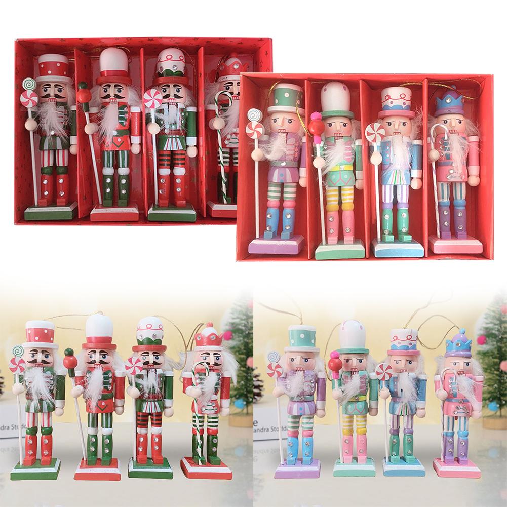 Beautifully Crafted 12CM Wooden Nutcracker Ornaments for Festive Use