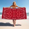 Quick Drying Beach Towels Paisley Red Bandana Oversized 30X60Inch Printing Towel Super Absorbent Pool Towel Blanket