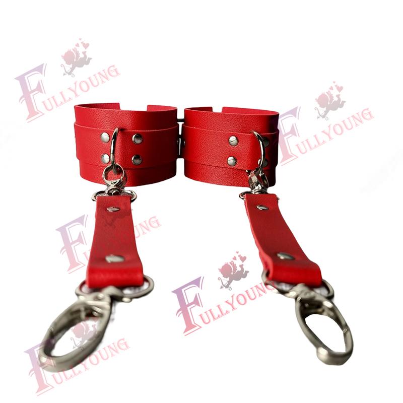 UYEE 2PCS Harness Bondage Bracelets For Women PU Leather Handcuffs Fetish Lingerie Adult Games Couples Festival Accessories Rave
