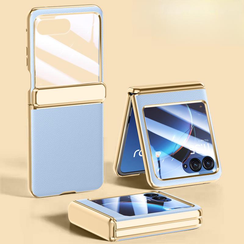 MOTOROLA Razr40Ultra Phone Case and Film All-in-one Anti-drop MOTO Folding 40u Men's Leather Case