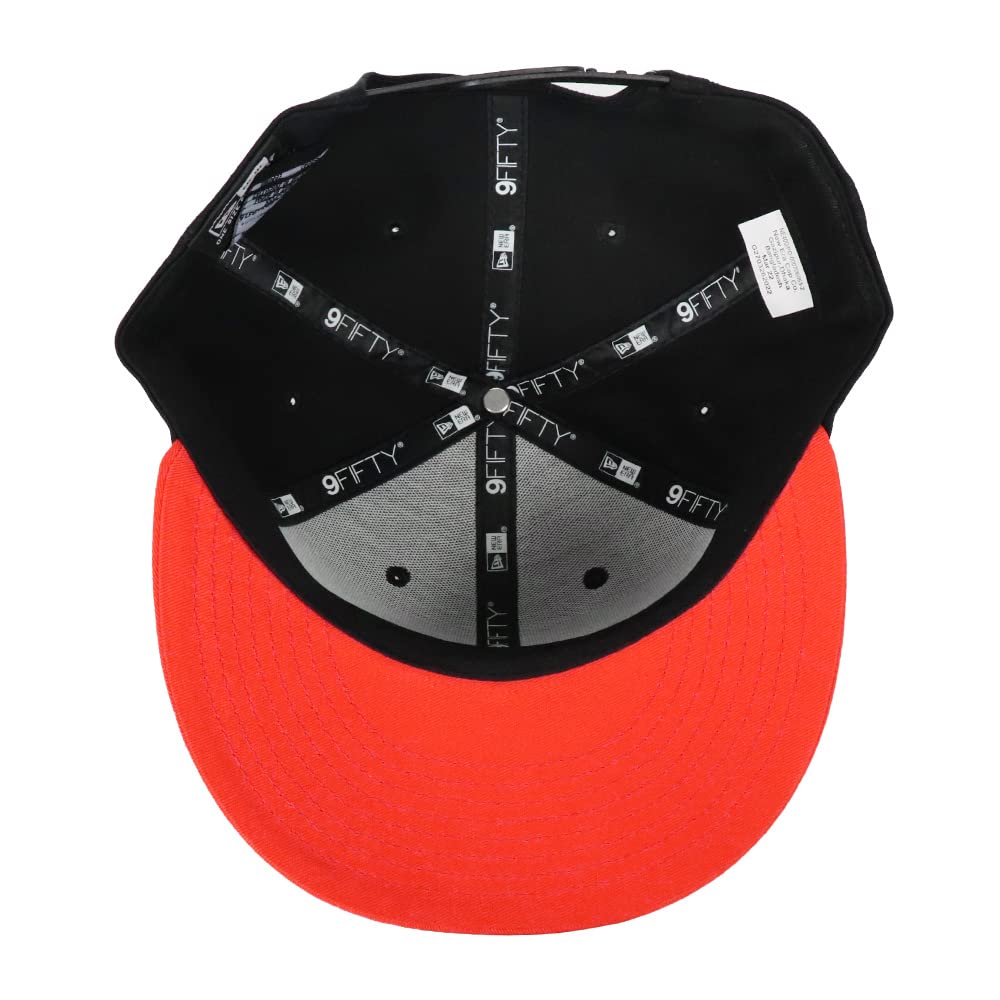 New Era Cap Solid Men Snapback 9FIFTY NE400 Two Tone Black Team Orange Unisex Baseball Cap Free Size