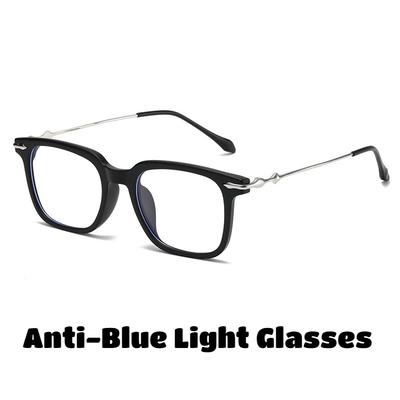 Men's Fashionable Retro Blue Light Blocking Eyeglasses Unique Square Frame Unisex Stylish High-Definition Computer Glasses