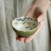 Hand Painted Golden Bamboo Antique Ceramic Master Cup Kung Fu Tea Set Flower Mouth Tea Cup Household Tea Cup