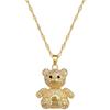 Full Diamond Three-Dimensional Bear Light Luxury Temperament Gorgeous Full Diamond Necklace Female Versatile Collarbone Chain Titanium Steel Chain