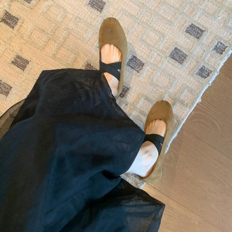 Round Head Shallow Mouth Single Shoes Female Spring and Autumn New Retro Gentle Fairy Ballet Flat Mary Jane Shoes