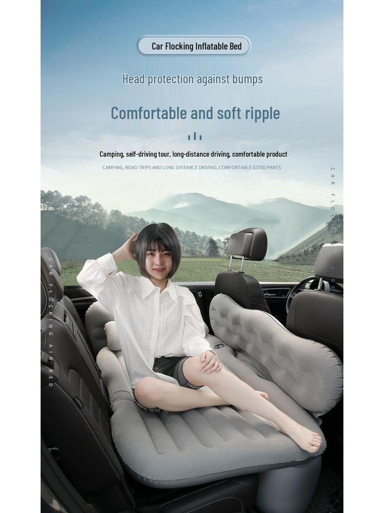 Inflatable Car Back Seat Mattress - Folding Travel Bed for Sedan