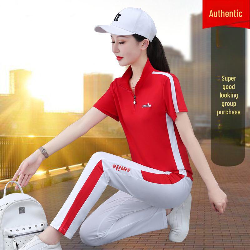 Ice Silk Quick-Drying Women's Summer Running Suit - Fashionable Casual Wear & Dance Outfit 2025