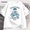 Funny Frog By Bike Printed Tshirt Cotton Short Sleeve Unisex Women Tshirt Casual Round Neck Graphic T Shirts Harajuku Clothes