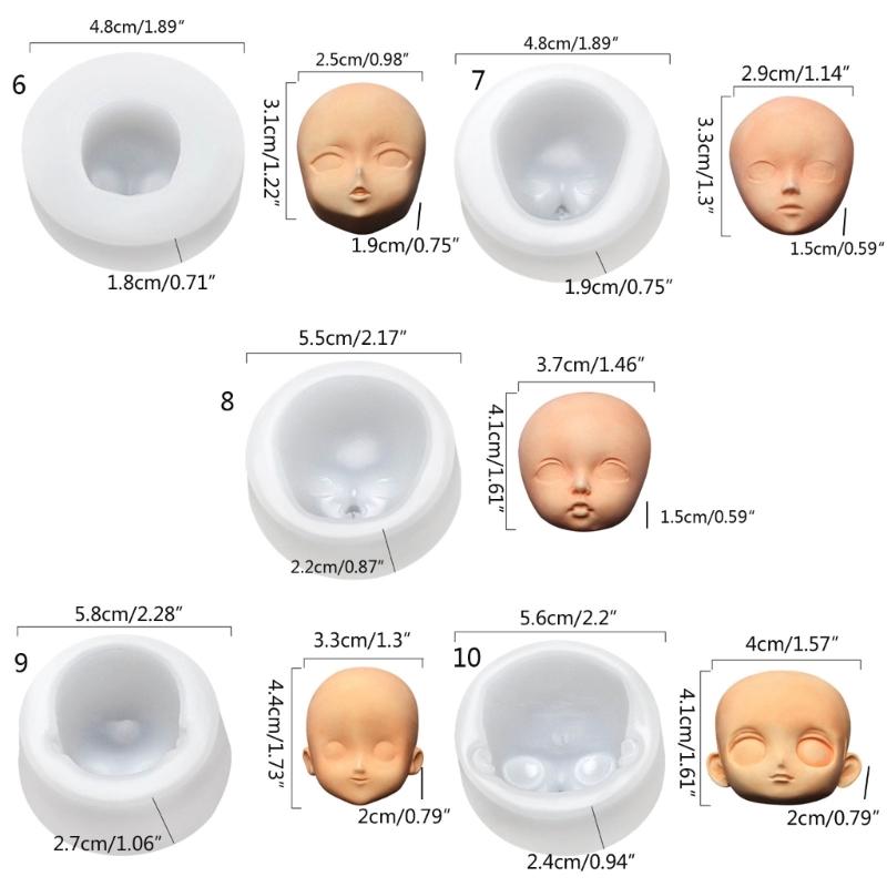 3D Dolls Head Baby Face Mold Silicone Cake Mold Model Handmade Soap Clay Plaster Mold Fondant Chocolate Sugar Craft Mold