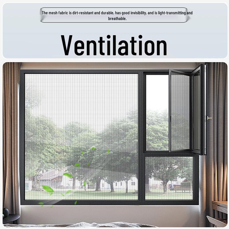 Fiberglass Mosquito Net: Transparent, Breathable, No-Drill Installation, Custom Size, 17-Mesh Window Screen for Home.