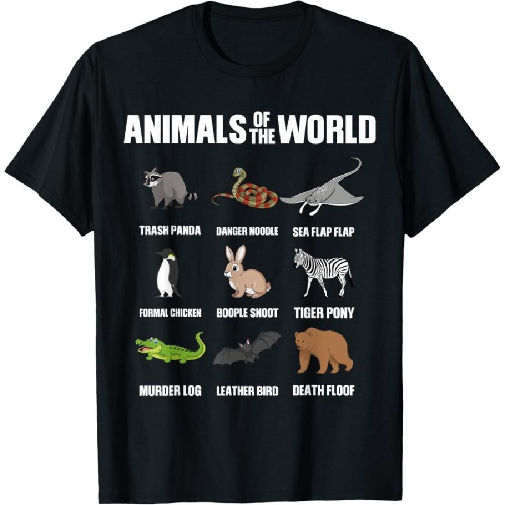 

Animals Of The World Funny Animal Real Names T-Shirt S