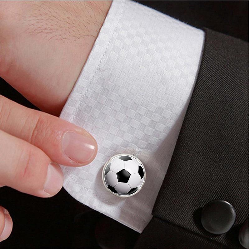 Men's Basketball & Football Cufflink Tie Clip Set - Perfect Valentine's or Father's Day Gift