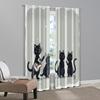 2pcs, Light Filtering Curtains Black Cat & Jungle Flowers Versatile Fabric (without Rod) Decorations Outdoor Ldeal for Room,