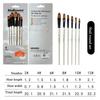 JOWOART Two-tone Nylon Hair Brush Pearl White Wood Pole for Oil Paint for Hair Watercolor Brush for Beginners 6 Pcs/set Art Paint Brush