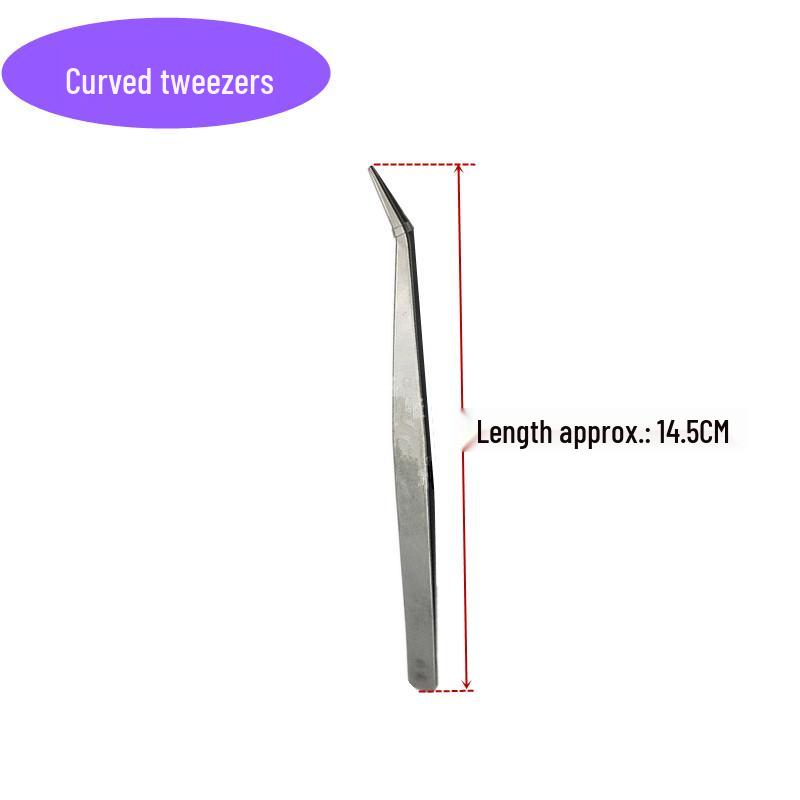 Stainless Steel Bent & Straight Tip Tweezers for Garment Repair & Handcrafts - Free Shipping