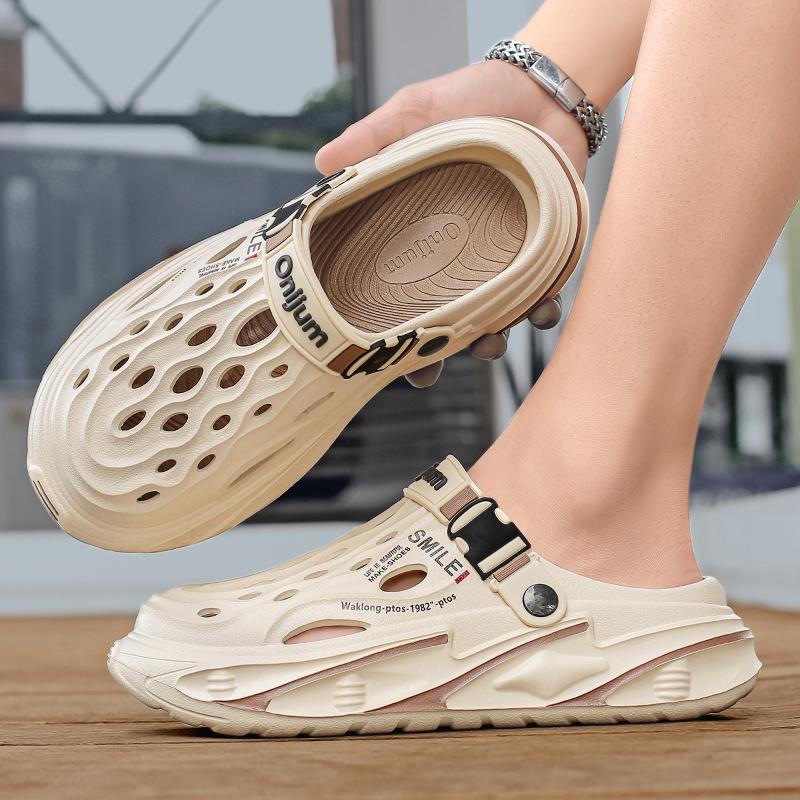 Summertime Mens Outside Sandal Shoes Slide Shoes Beach Plush Comfort Clogs Soft Slides New Men Daily Wear Shoes Garden Shoes Male Beach Slide Shoes