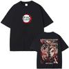 Anime Demon Slayer Rengoku Kyoujurou Double Sided Print T-shirt Summer Men Women Oversized Tshirt Male