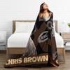 Warm Soft BlanketsKids Adult Travel Rapper Chris Browns   Throw Blanket  Flannel Bedspread Sofa Bed Comfortable Sofa Bed Cover