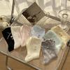 Lady Spring and Autumn Love Embroidered Bow Colored Tube Socks
