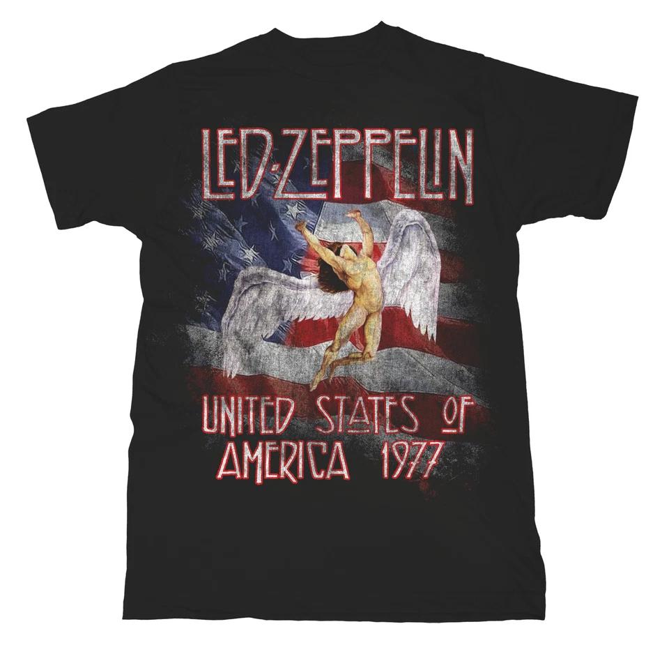 

Led Zeppelin Color US Tour 1977 Jimmy Page Официальная футболка мужская унисекс 4XL