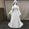 Medieval Retro Women's Cosplay Corset Wedding Dress with Hood - 4 Colors