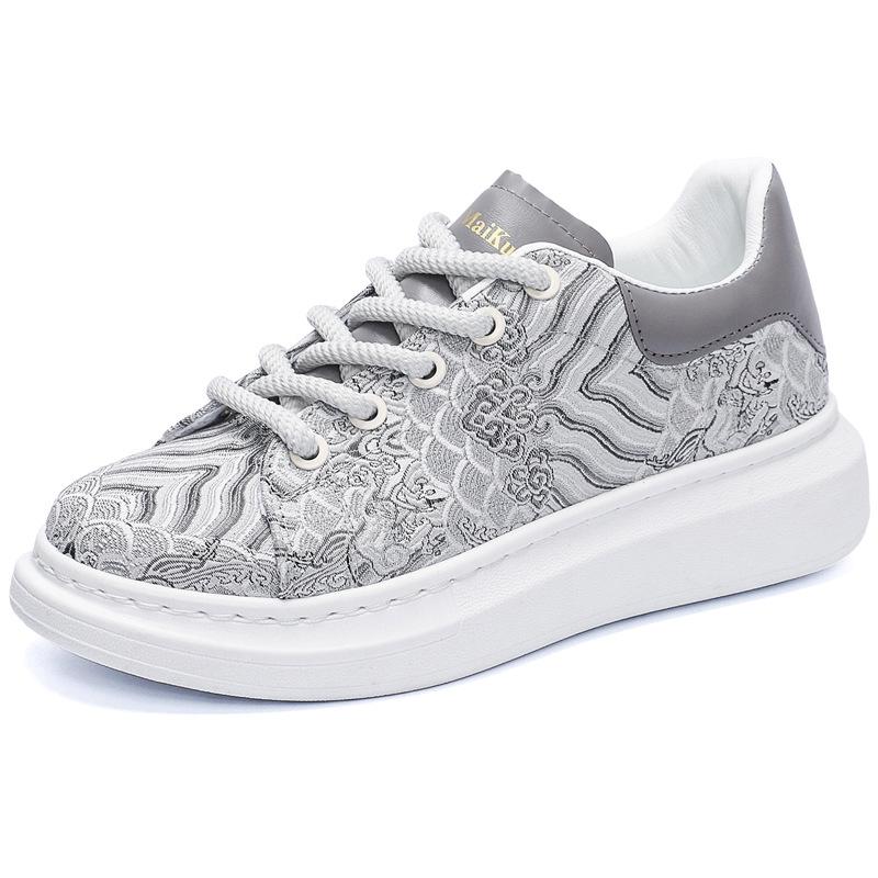 2025 Chinese New Year Mens Casual Sneakers High Quality Silk Printed Mens Casual Shoes Breathable Sports Casual Trend Shoes