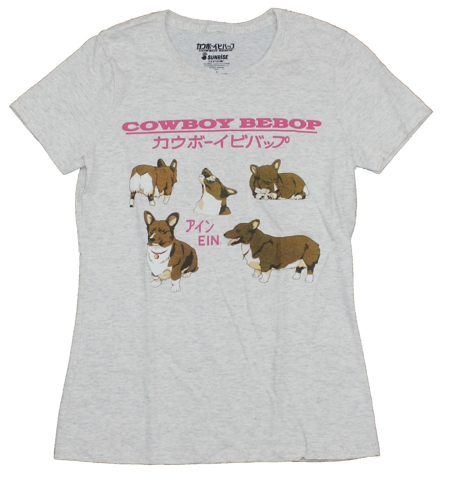 Cowboy Bebop Girls Juniors T-shirt Ein The Many poses of Ein XXL