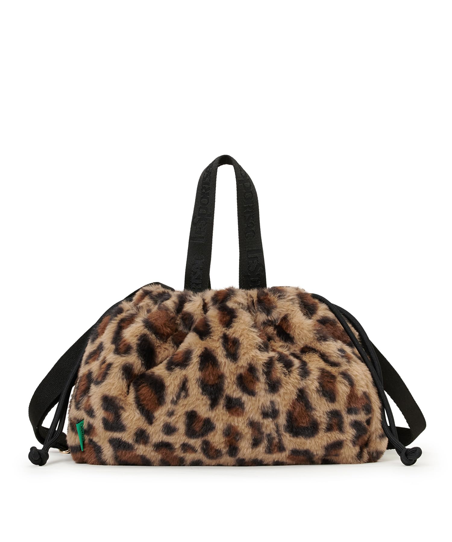 FUR DRAWSTRING Fluffy Fur TOTE/3031/Leopard