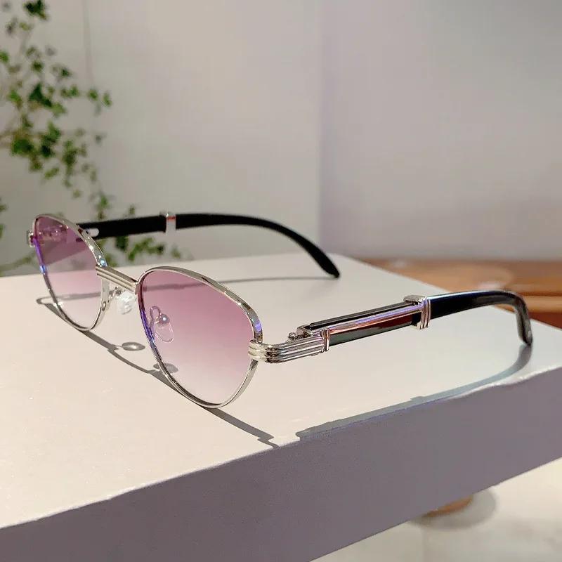 Vintage Luxury Brand Designer Metal Small Frame Sunglasses Women For Men Sun Glasses Steampunk Popular New Cat Eye Shades Uv400